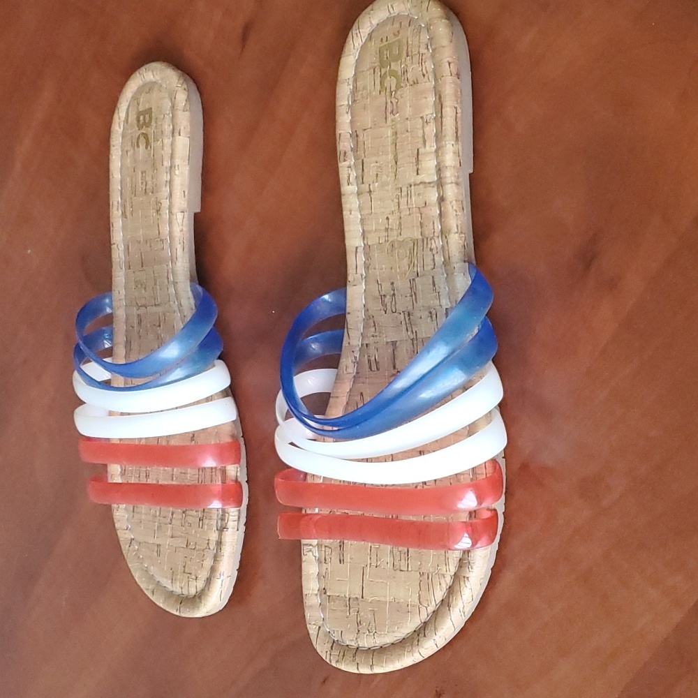 BC Footwear Firecracker vegan sandals, red/white/blue straps, Size 8, EUC - Picture 4 of 8